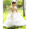 Lindo vestido para meninas / crianças vestido de festa de casamento completo com floral